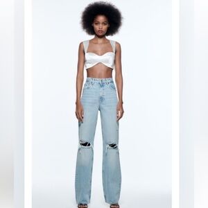 ZARA Ripped Wide Leg Jeans - BRAND NEW